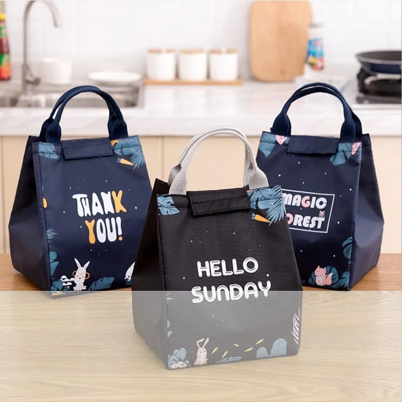 Portable Lunch Bag 1PC 5Sizes 27Sytles Thermal Insulated Bag