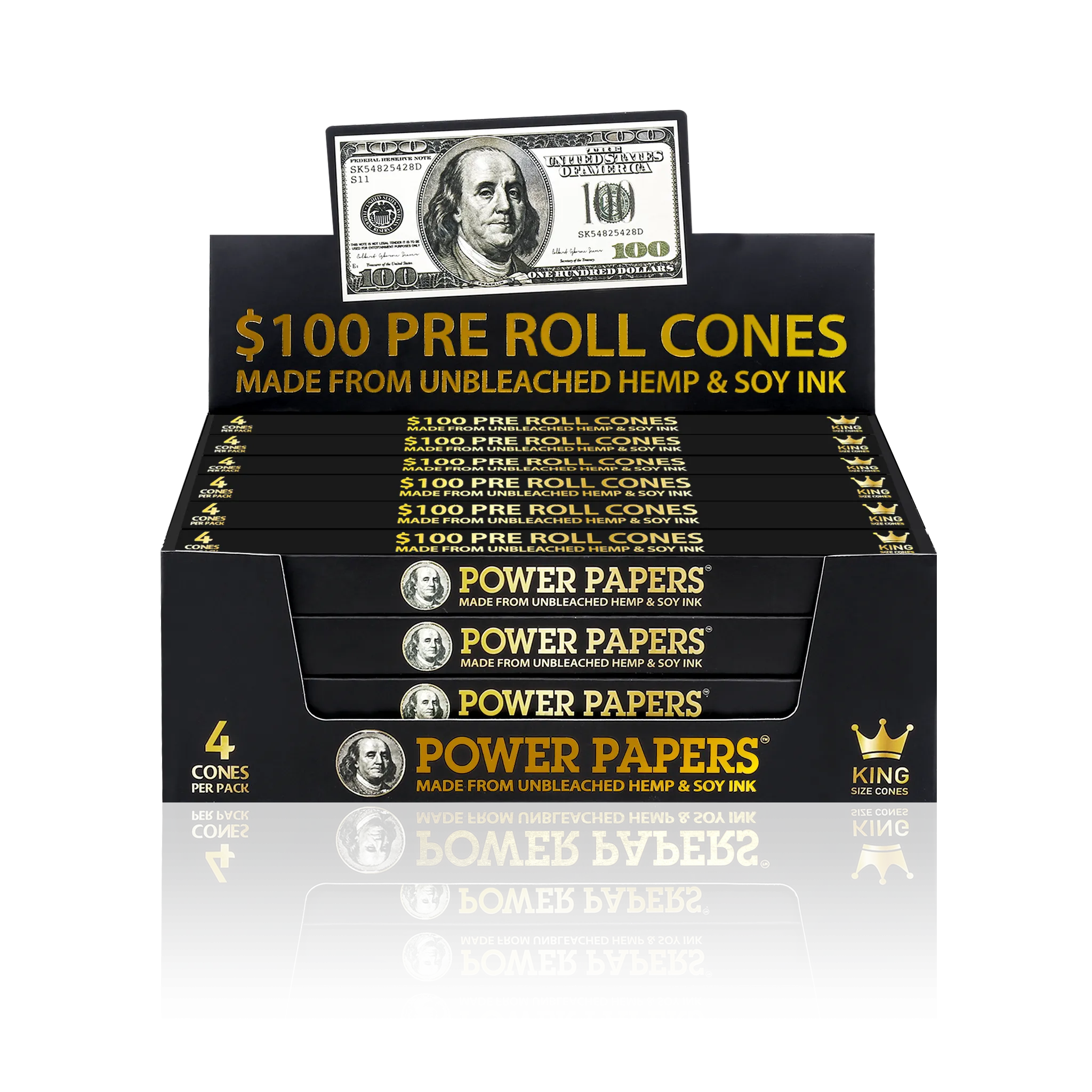 POWER PAPERS™ USD$100 Pre Rolled Cones
