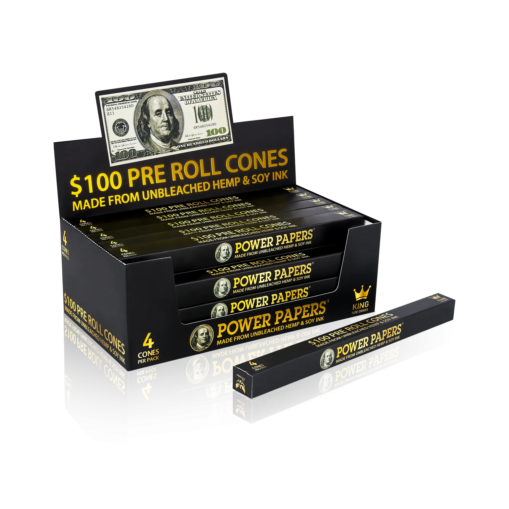 POWER PAPERS™ USD$100 Pre Rolled Cones