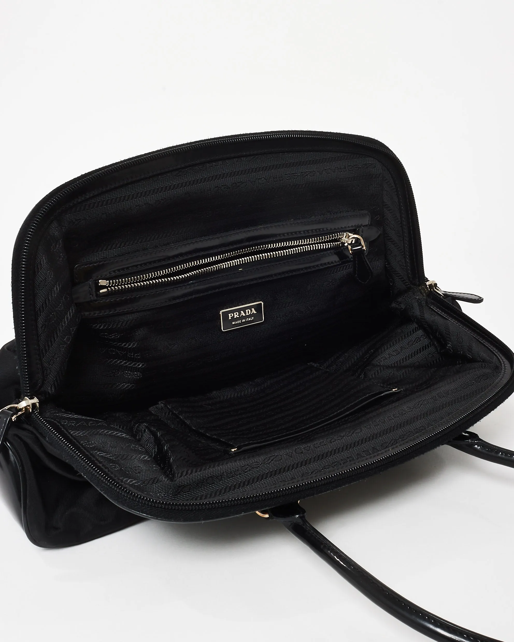 Prada Black Leather Trim and Nylon Doctor Shoulder Bag
