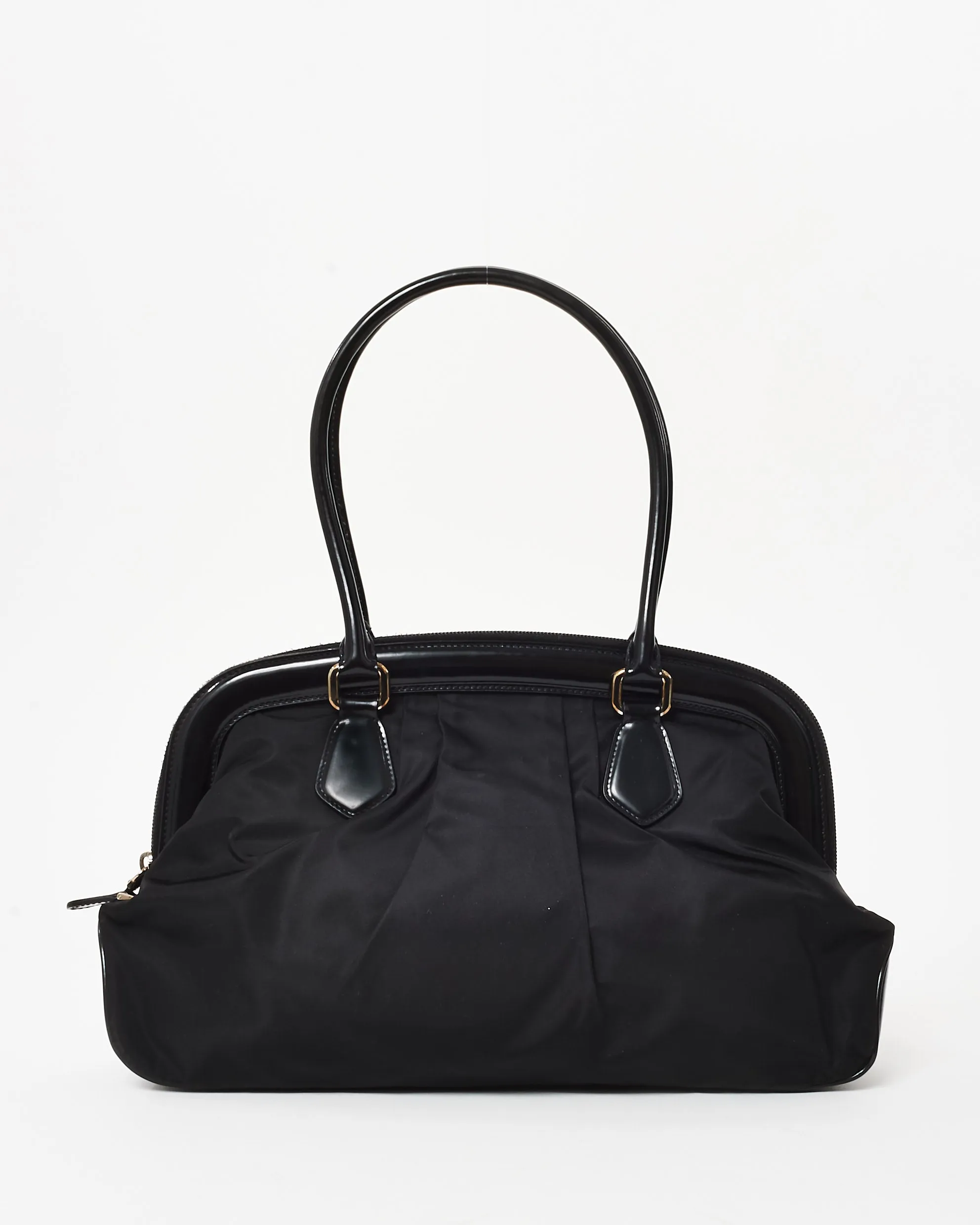 Prada Black Leather Trim and Nylon Doctor Shoulder Bag
