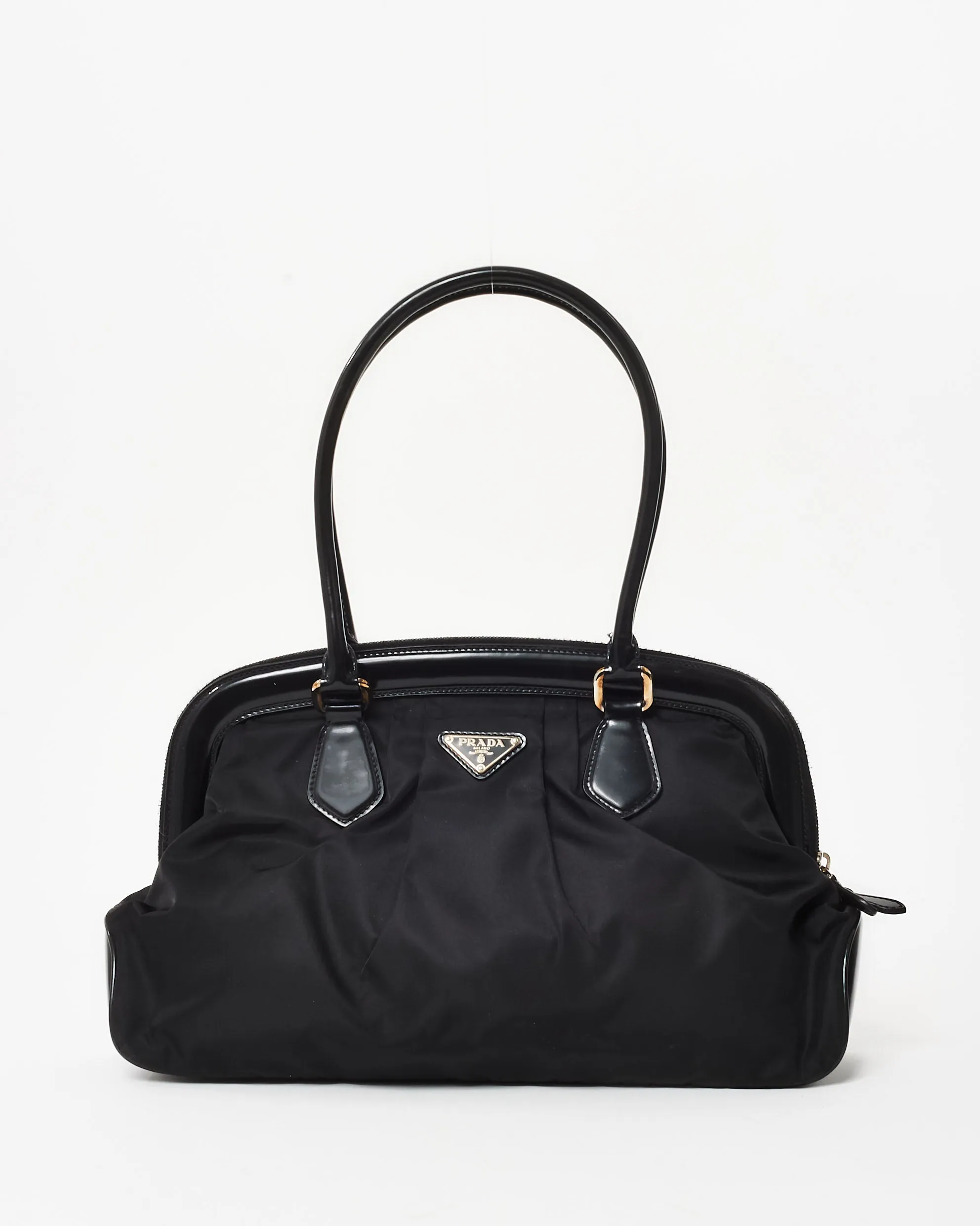 Prada Black Leather Trim and Nylon Doctor Shoulder Bag