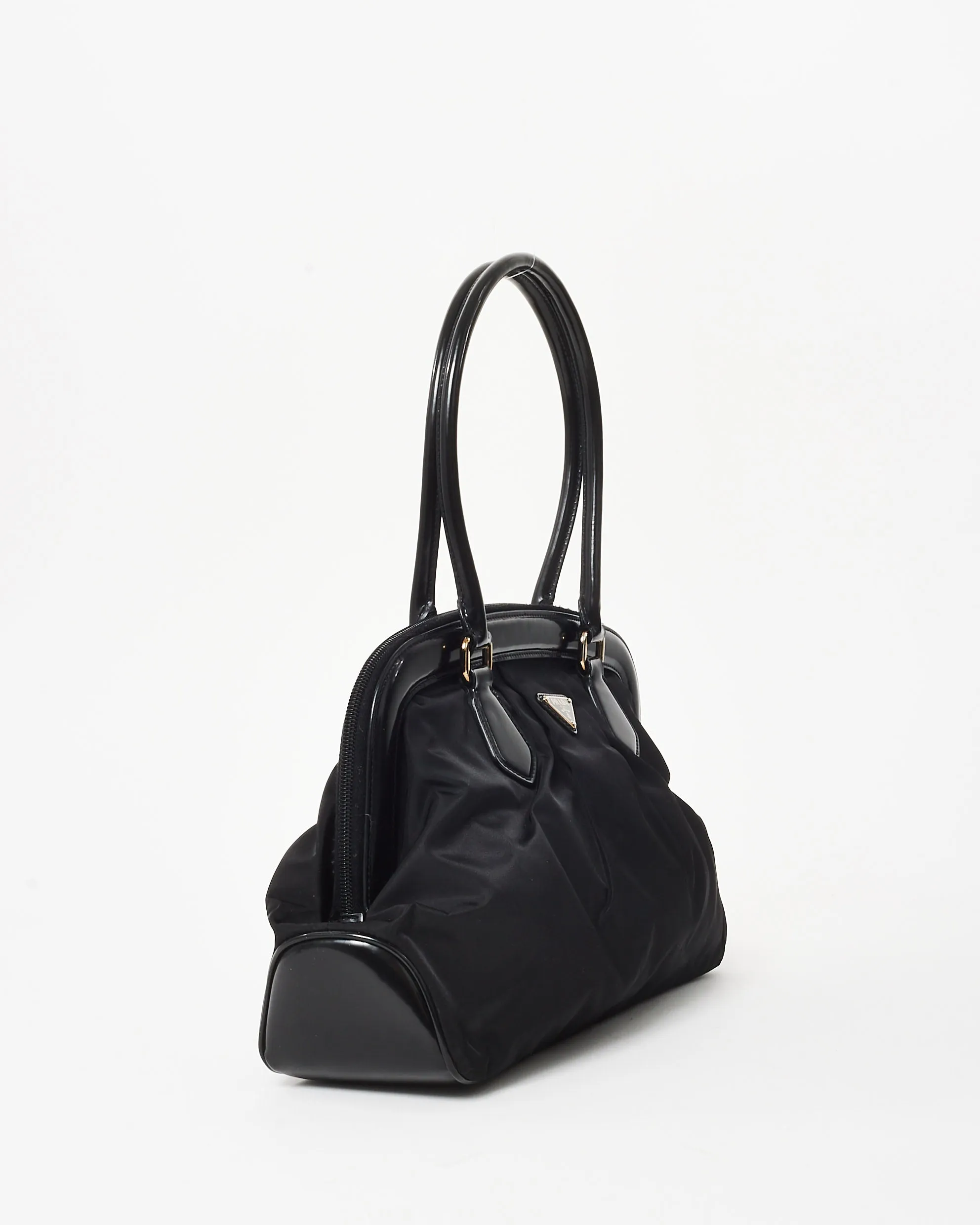 Prada Black Leather Trim and Nylon Doctor Shoulder Bag