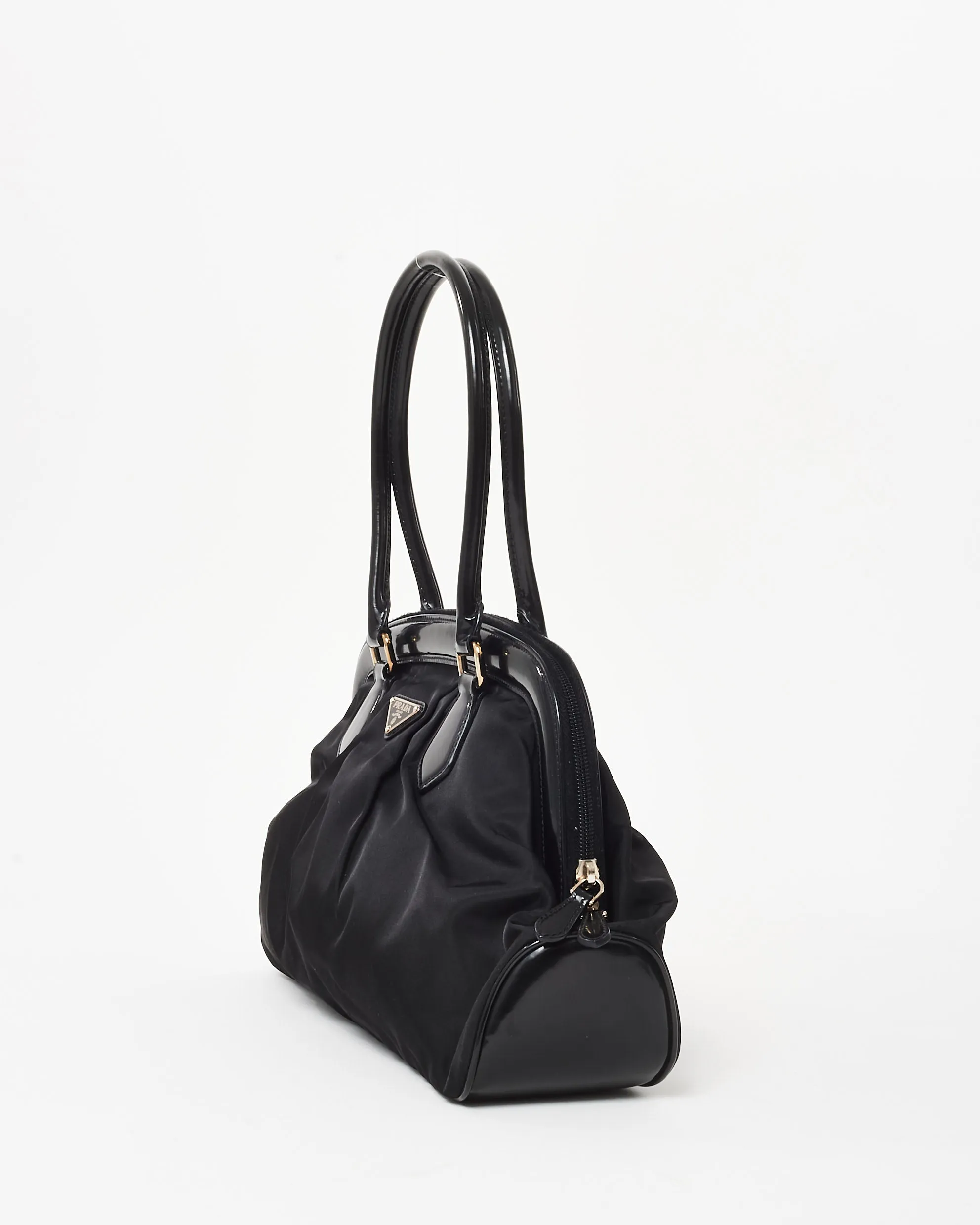 Prada Black Leather Trim and Nylon Doctor Shoulder Bag