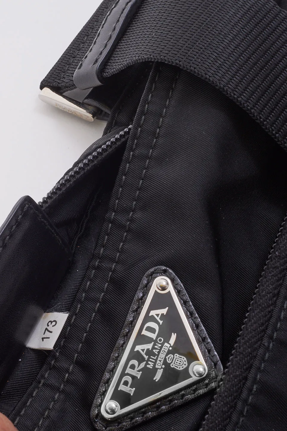 Prada Black Nylon Tessuto Flat with Front Pocket  Messenger Crossbody Bag