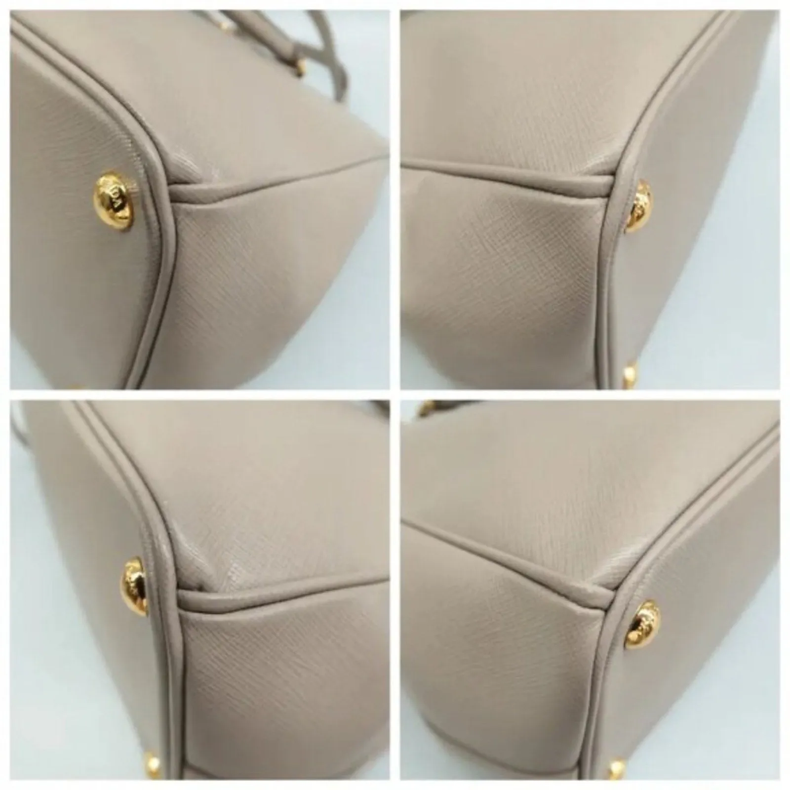 PRADA Galleria Grey Leather Satchel;