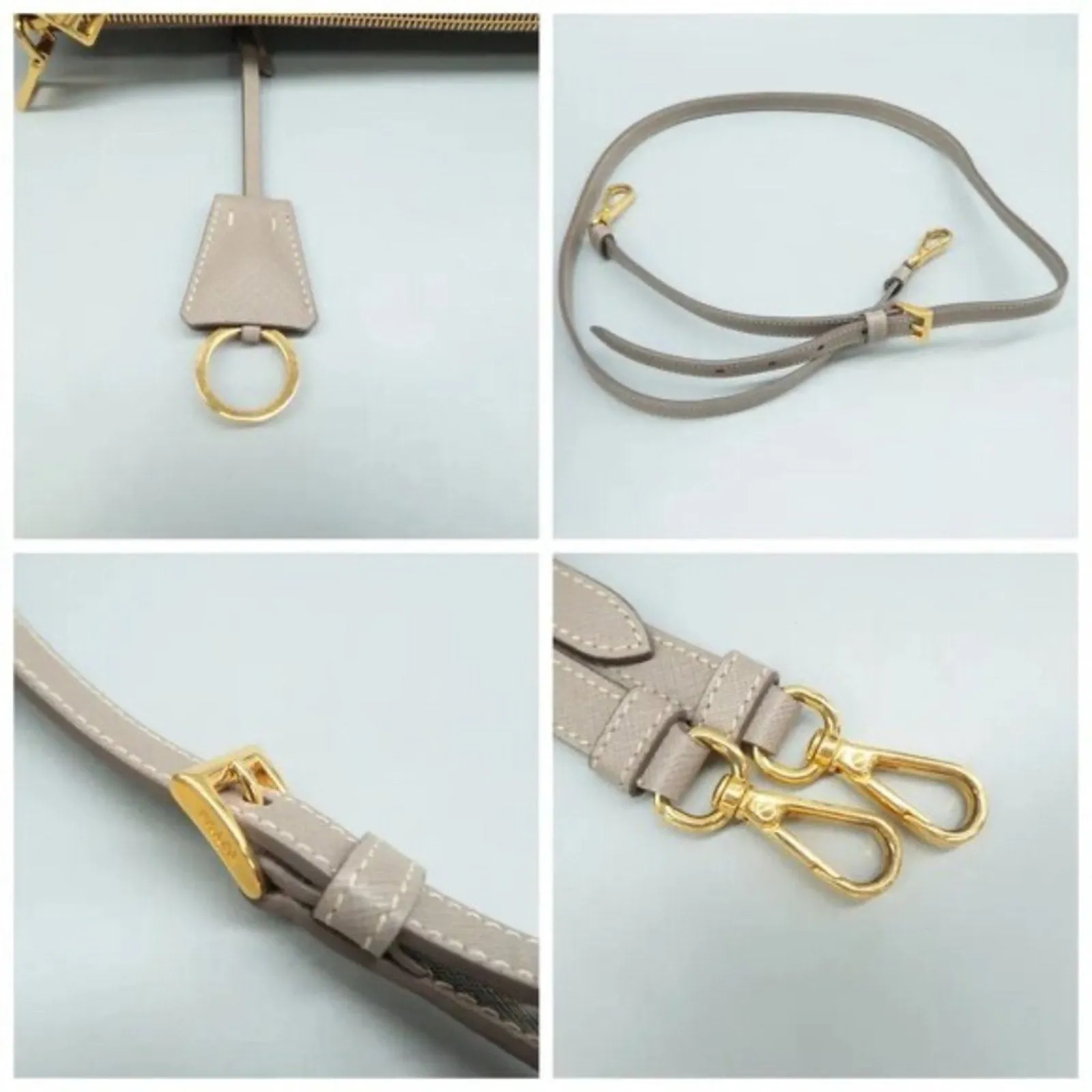 PRADA Galleria Grey Leather Satchel;