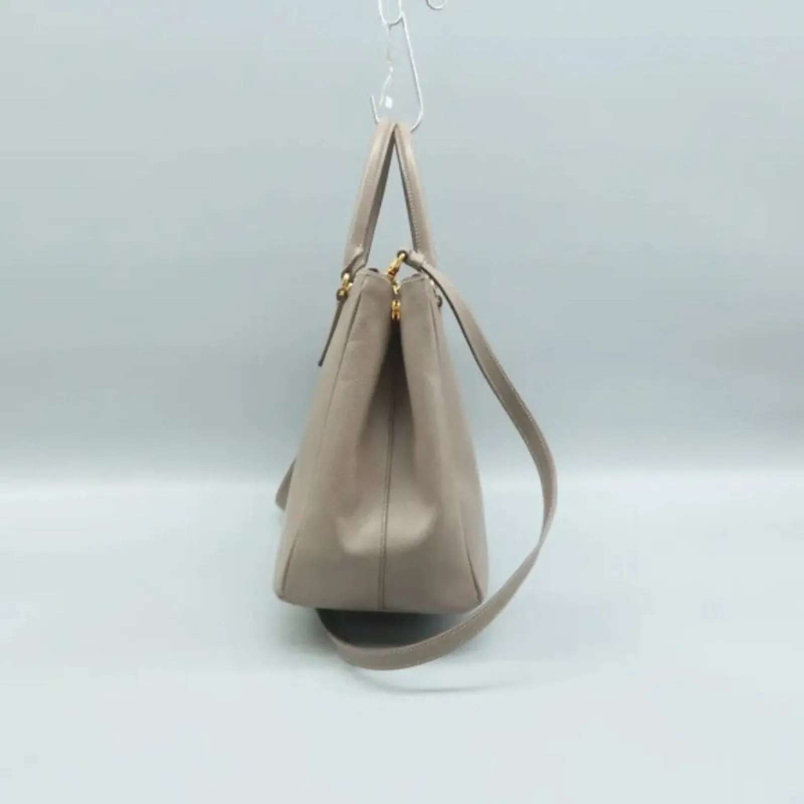 PRADA Galleria Grey Leather Satchel;
