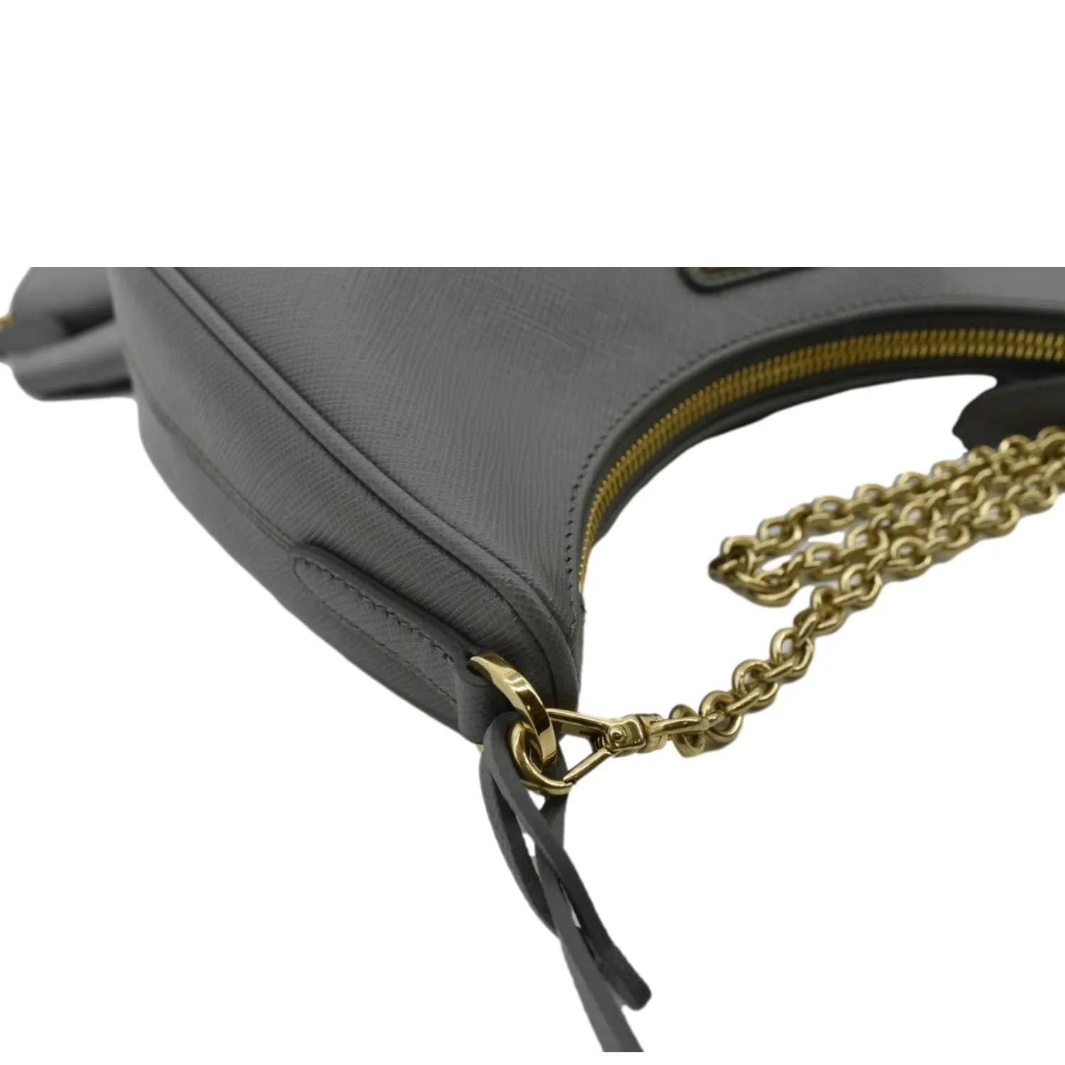 PRADA Re-Edition 2005 Saffiano Leather Shoulder Bag Gray