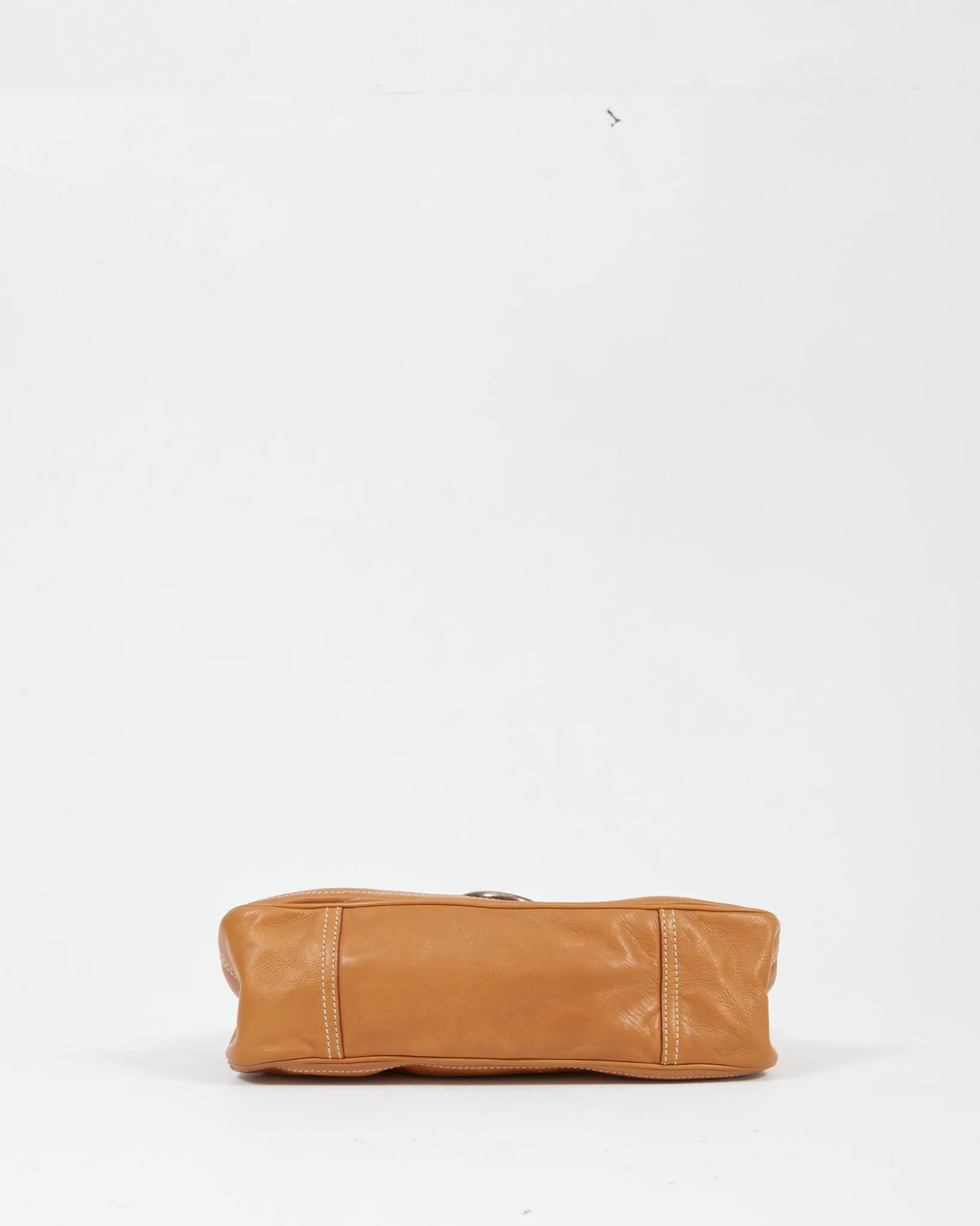 Prada Tan Leather Studded Shoulder Bag