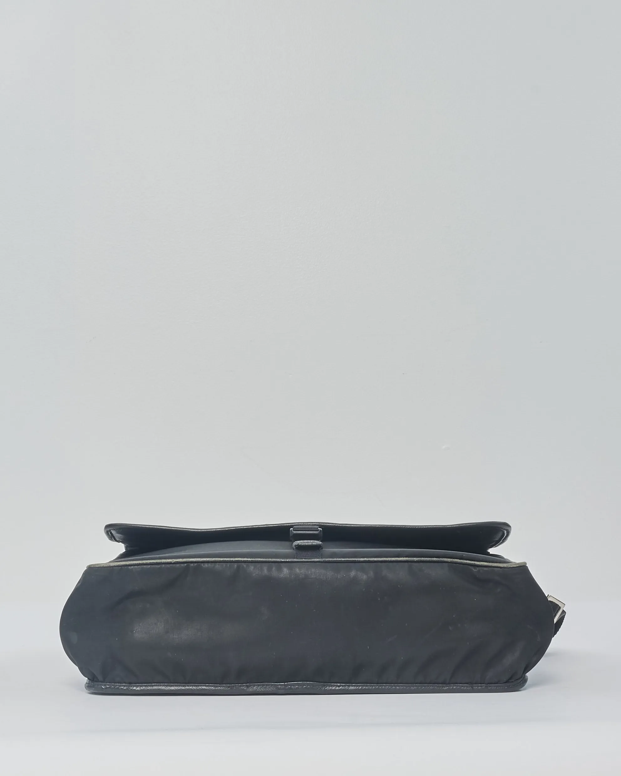 Prada Vintage Black Nylon Tessuto Messenger Bag