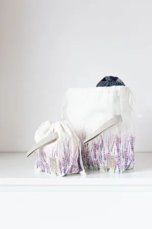 Project bags. Set of 2 Knitter Project Bags. Large and Small. Summer Flowers collection. Lavender