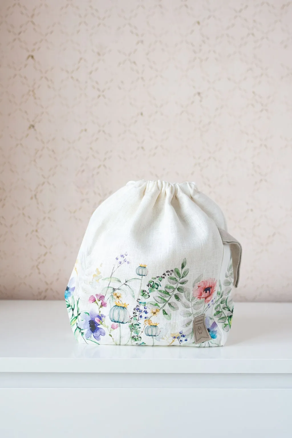 Project bags. Set of 2 Knitter Project Bags. Large and Small. Summer Flowers collection.