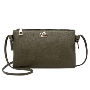 Pure Color Leather Shoulder Bag