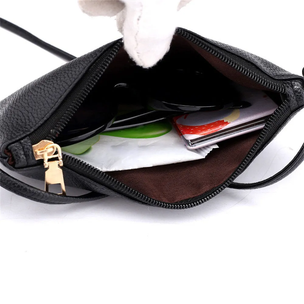Pure Color Leather Shoulder Bag