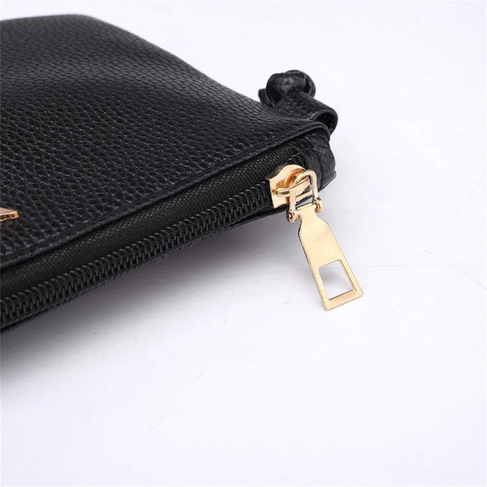 Pure Color Leather Shoulder Bag