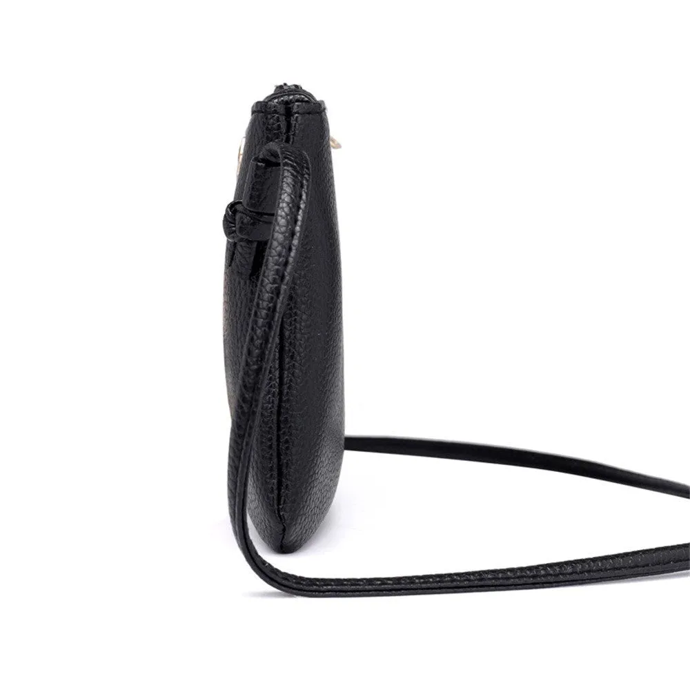 Pure Color Leather Shoulder Bag