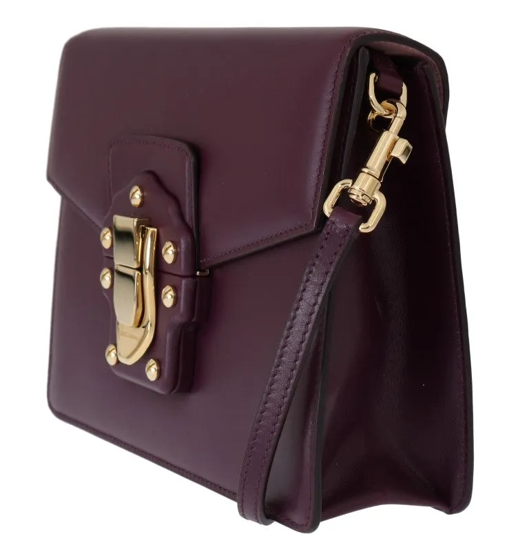 Purple Leather LUCIA Messenger Bag