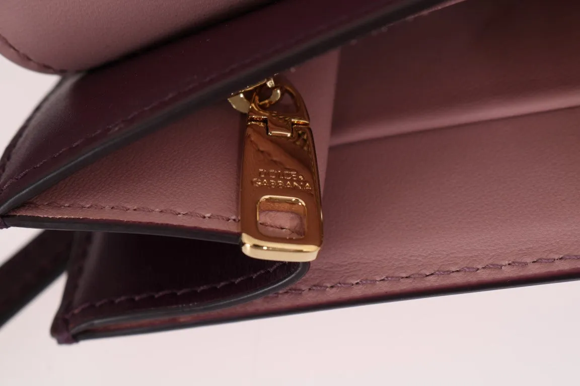Purple Leather LUCIA Messenger Bag