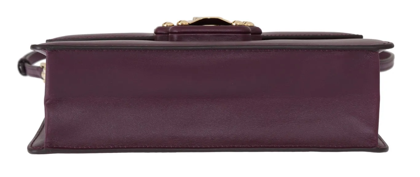 Purple Leather LUCIA Messenger Bag