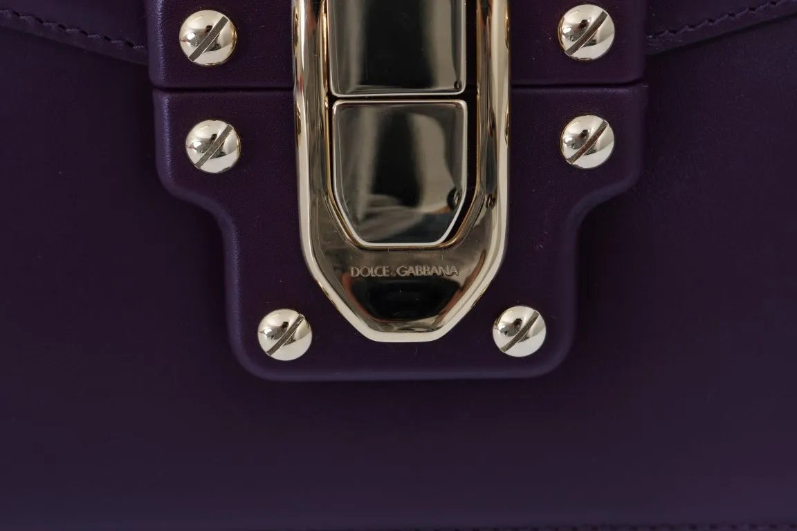 Purple Leather LUCIA Messenger Bag