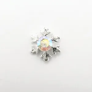 Queen - Nail Charms 10pc - #248 Silver Small Gem Snowflakes