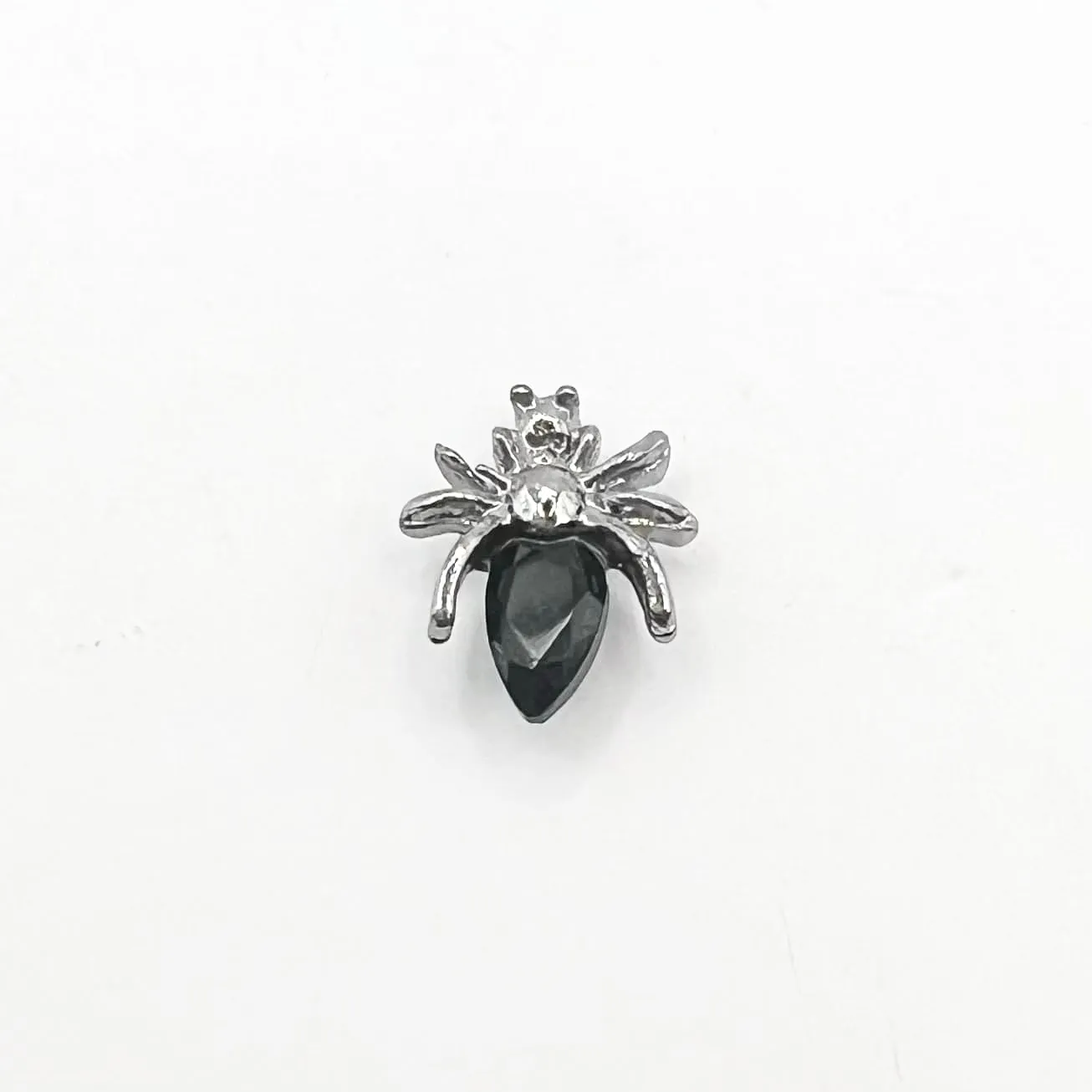 Queen - Nail Charms 10pc - #406 Silver Mini Black Bugs