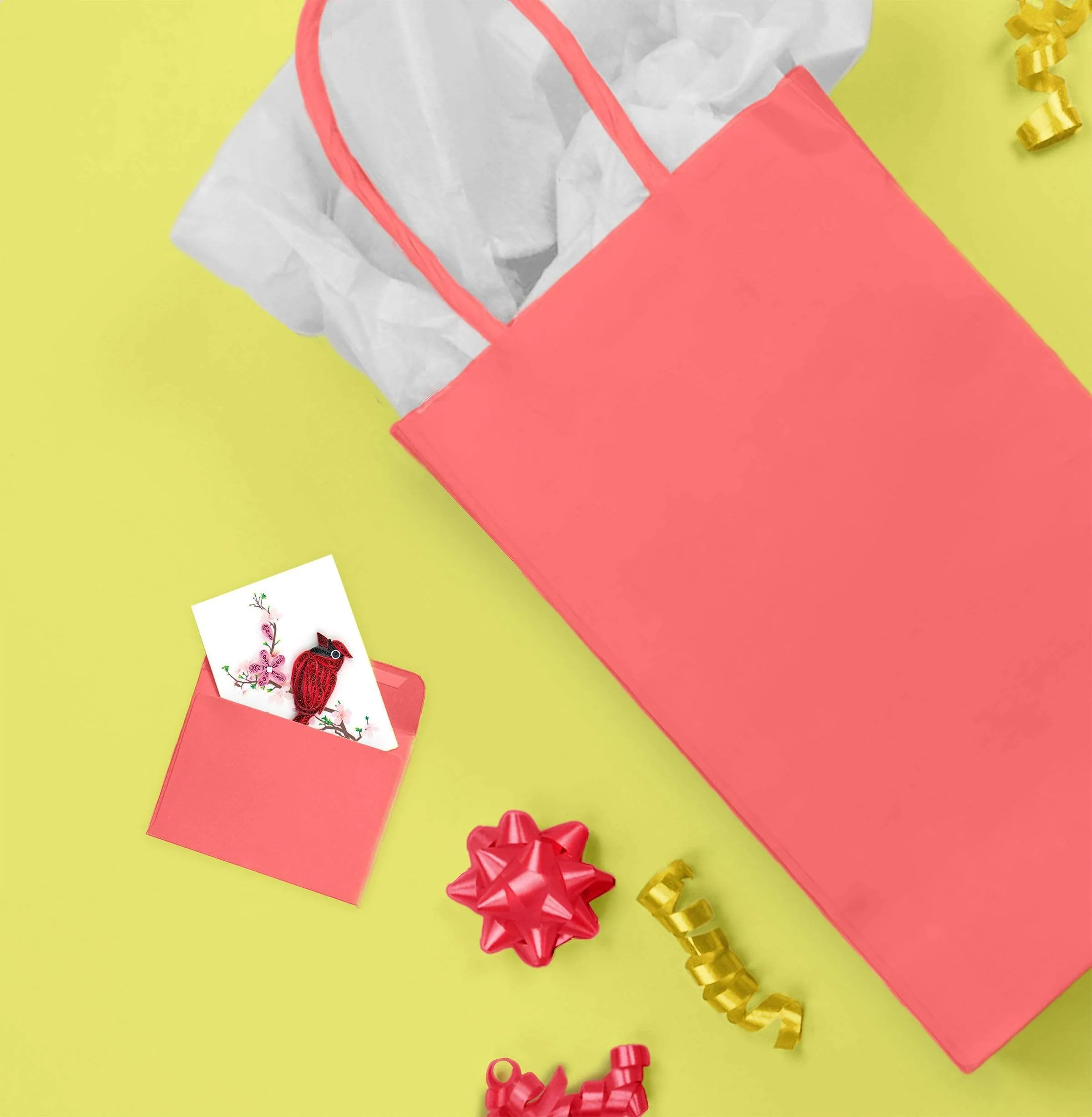 Quilled Cardinal Gift Enclosure Mini Card