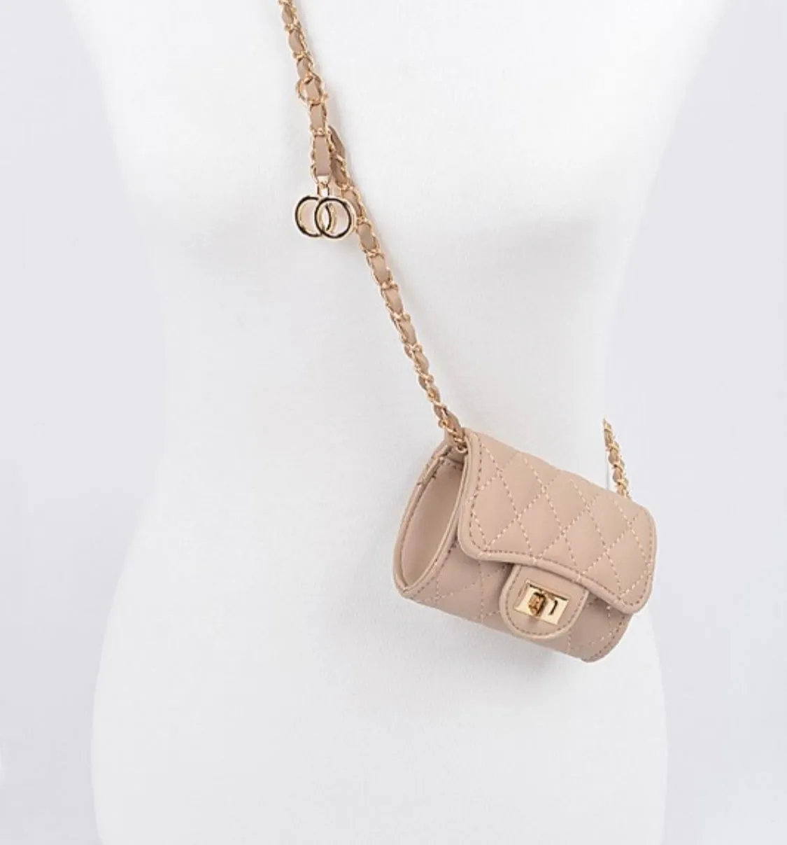 Quilted Mini bag W/Chain