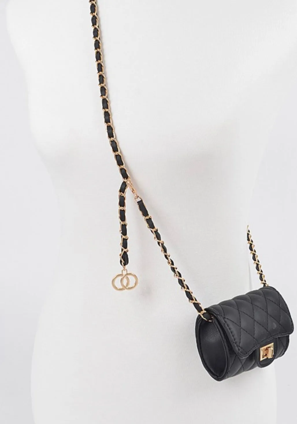 Quilted Mini bag W/Chain