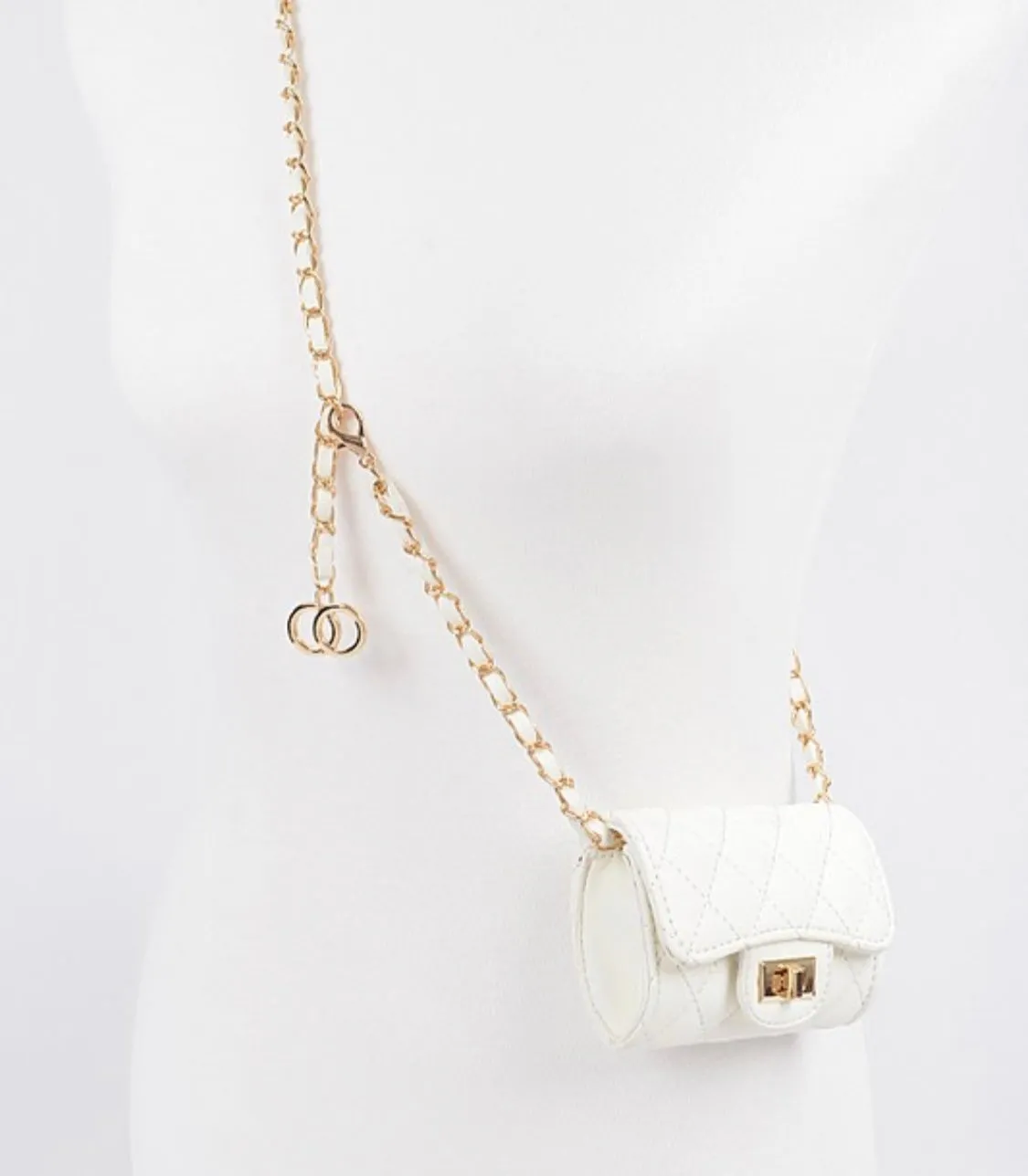 Quilted Mini bag W/Chain