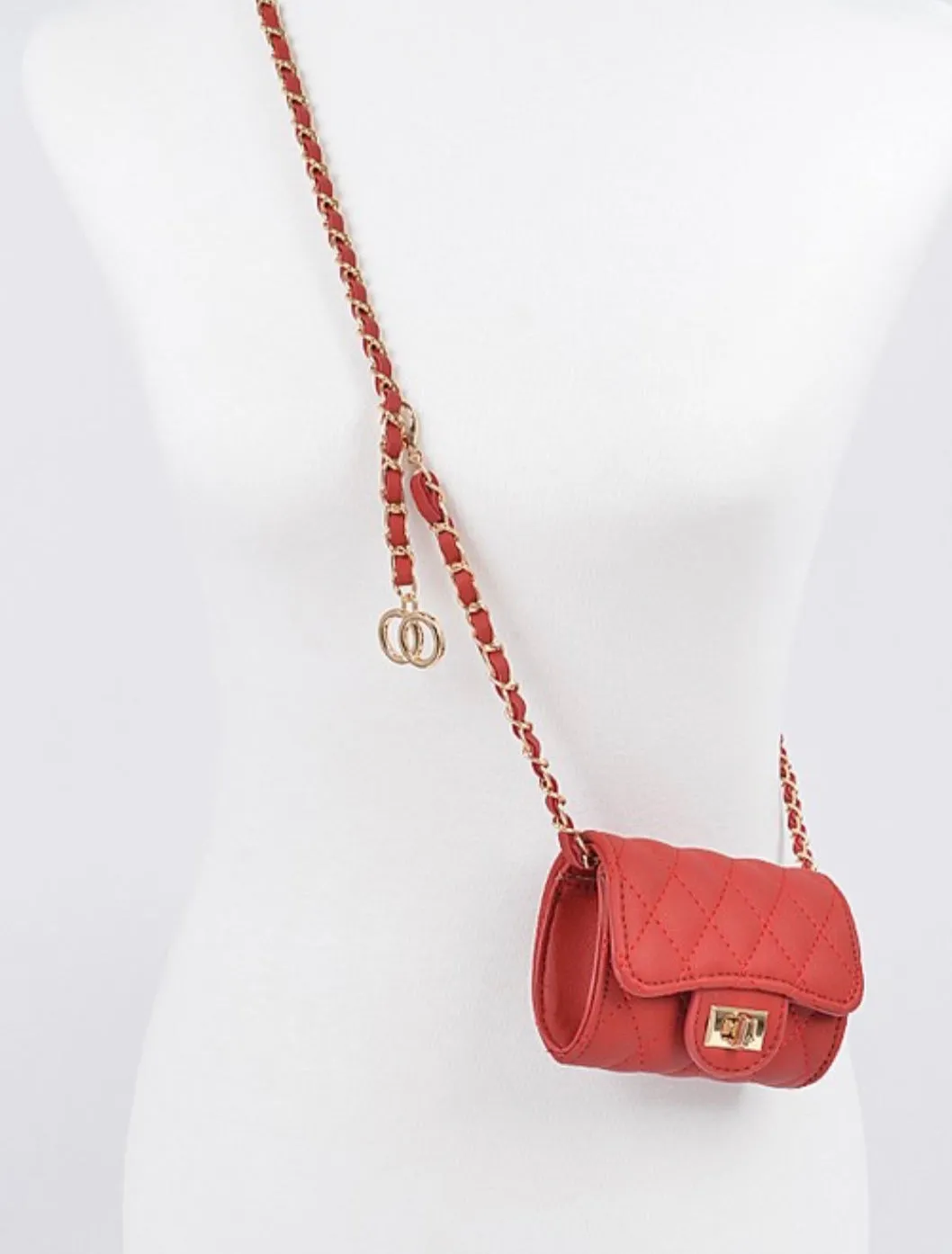 Quilted Mini bag W/Chain