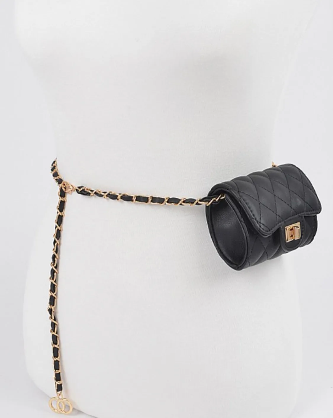 Quilted Mini bag W/Chain
