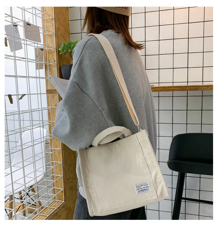 Realaiot Women's Bag Canvas Shoulder Crossbody Bags for Women Korean Female Handbags Tote Bag with Short Handle Sac A Main