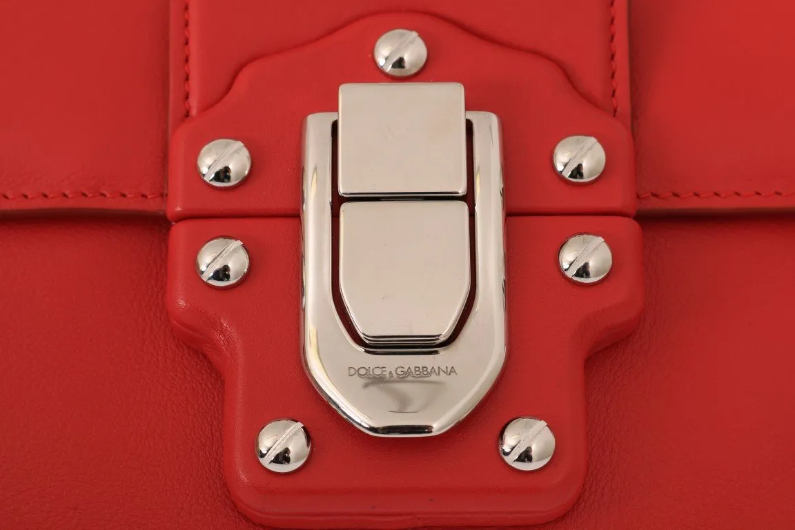 Red Leather LUCIA Messenger Bag