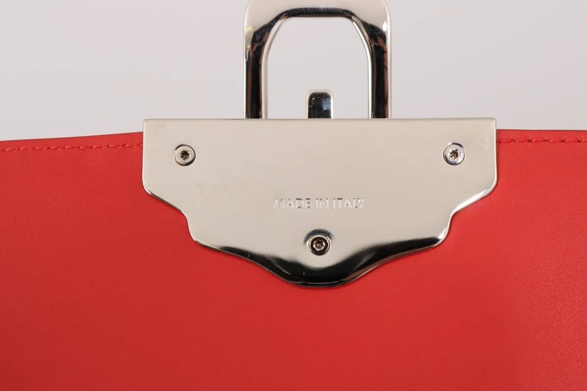 Red Leather LUCIA Messenger Bag