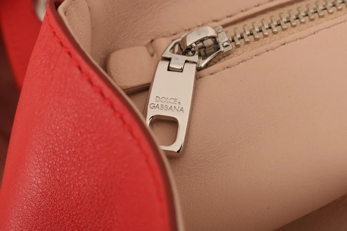 Red Leather LUCIA Messenger Bag
