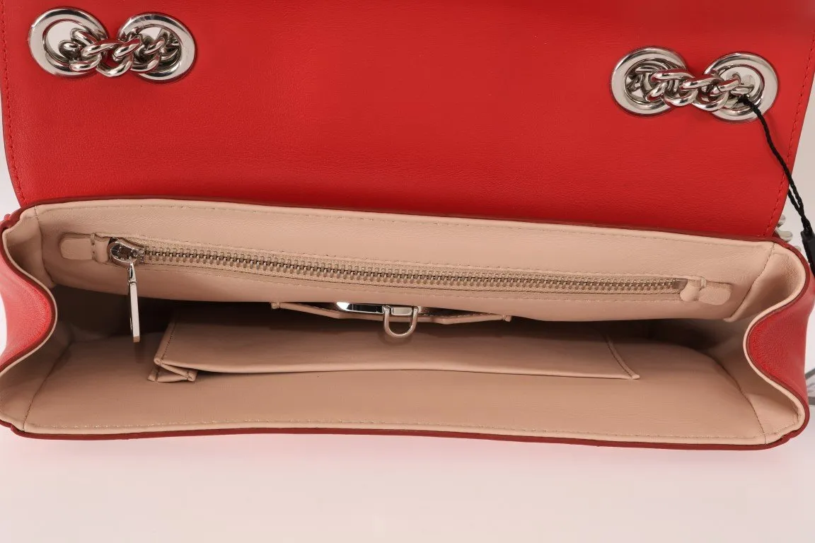 Red Leather LUCIA Messenger Bag