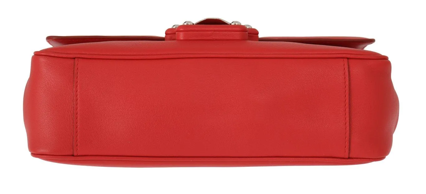 Red Leather LUCIA Messenger Bag