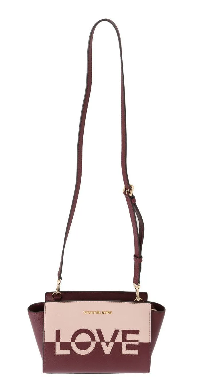 Red Pink SELMA Leather Messenger Bag