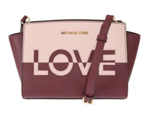 Red Pink SELMA Leather Messenger Bag