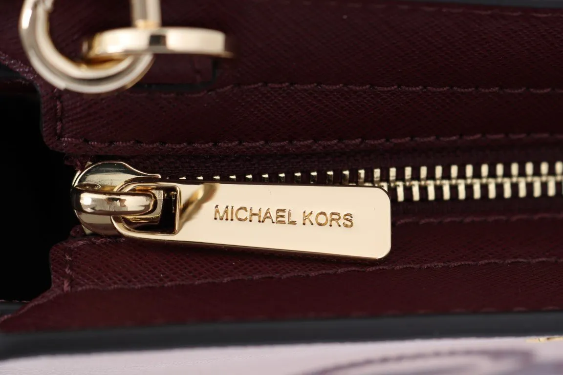 Red Pink SELMA Leather Messenger Bag