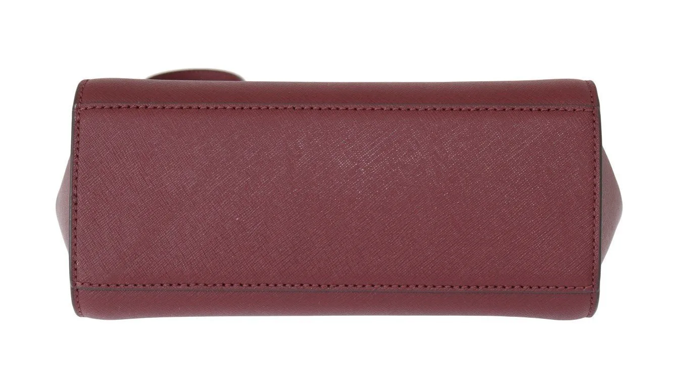 Red Pink SELMA Leather Messenger Bag