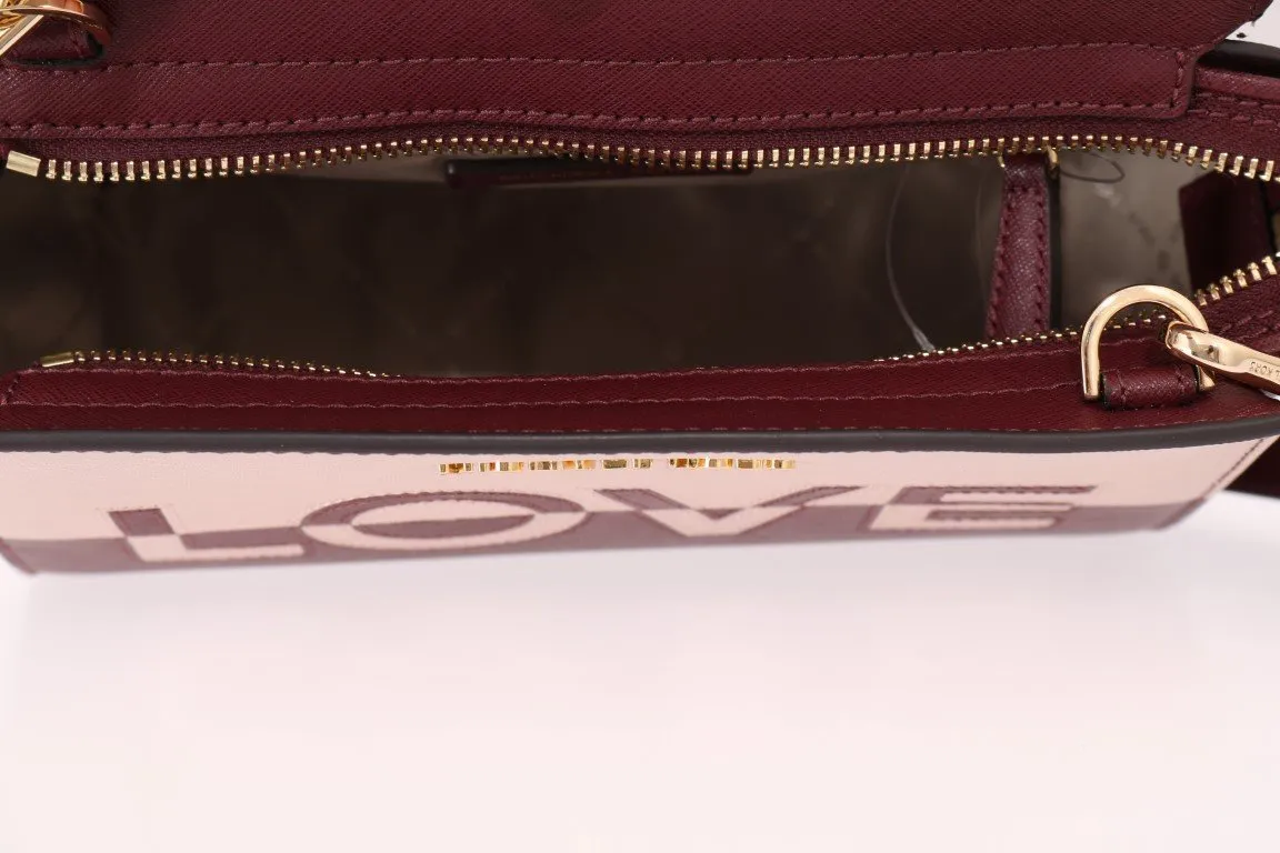 Red Pink SELMA Leather Messenger Bag