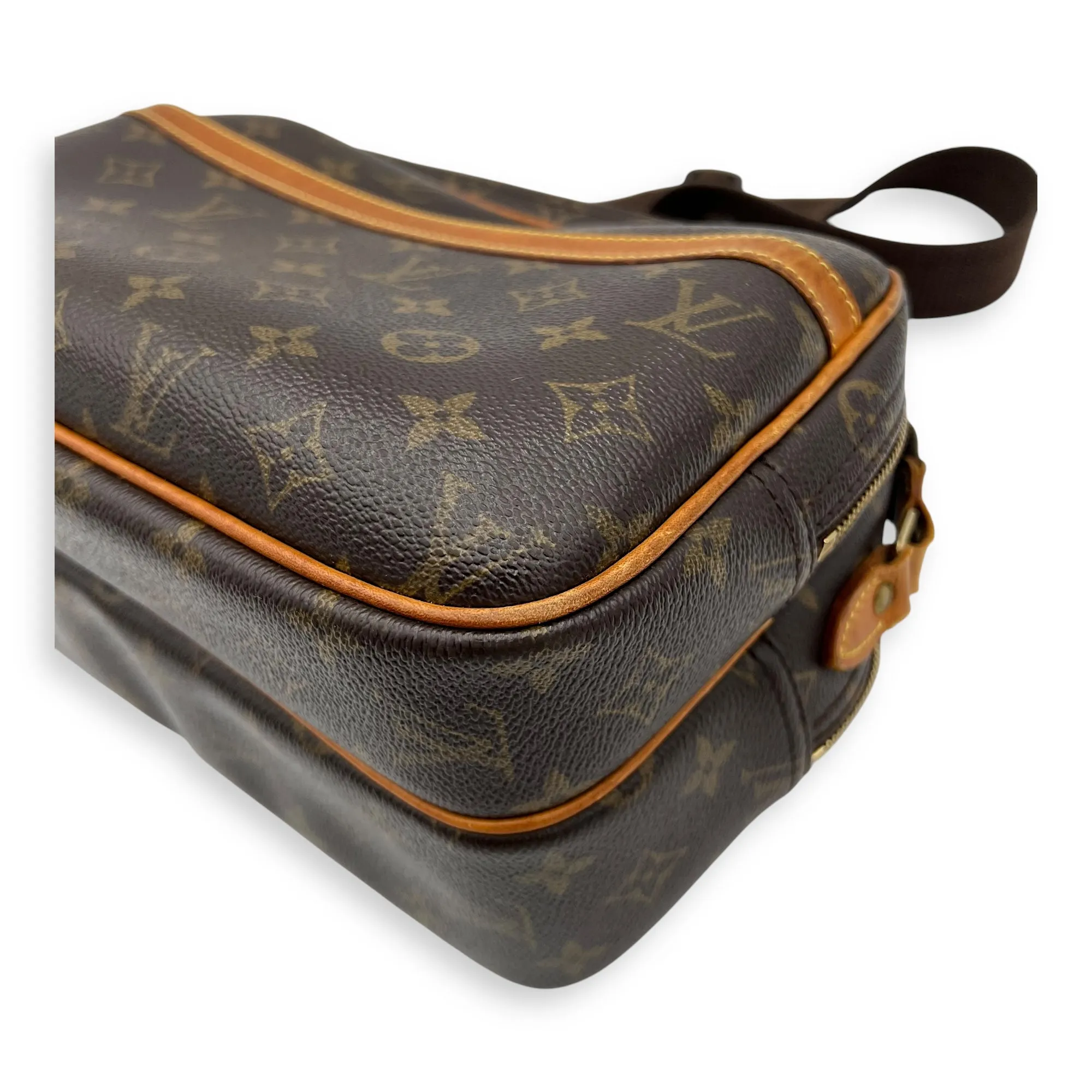 Reporter Brown Messenger in Monogram Coated Canvas, Gold hardware