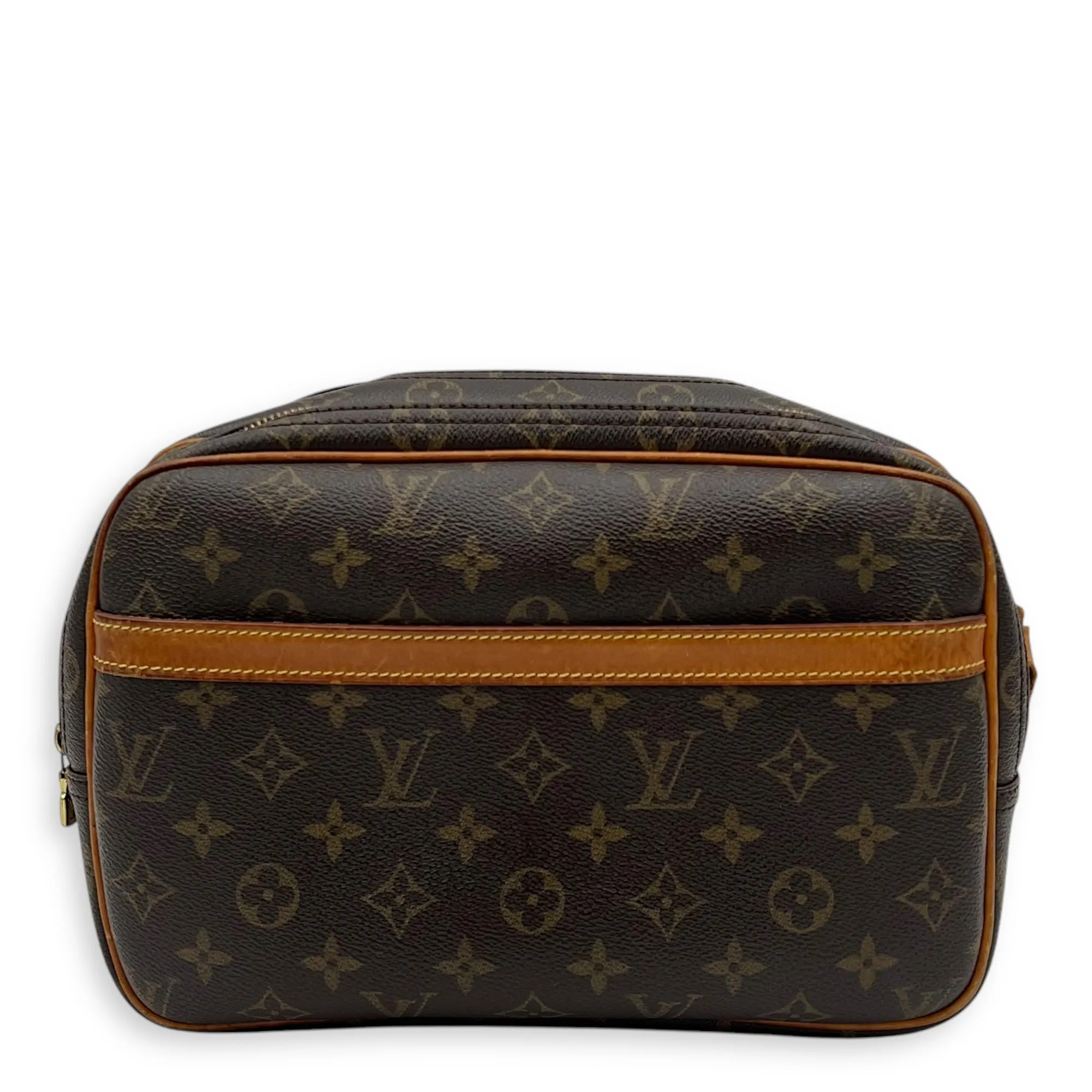 Reporter Brown Messenger in Monogram Coated Canvas, Gold hardware