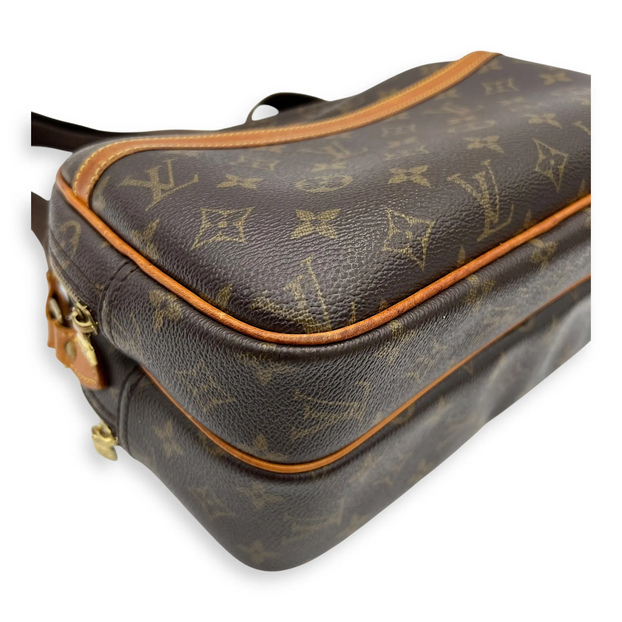 Reporter Brown Messenger in Monogram Coated Canvas, Gold hardware