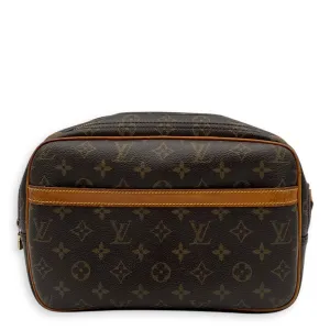 Reporter Brown Messenger in Monogram Coated Canvas, Gold hardware