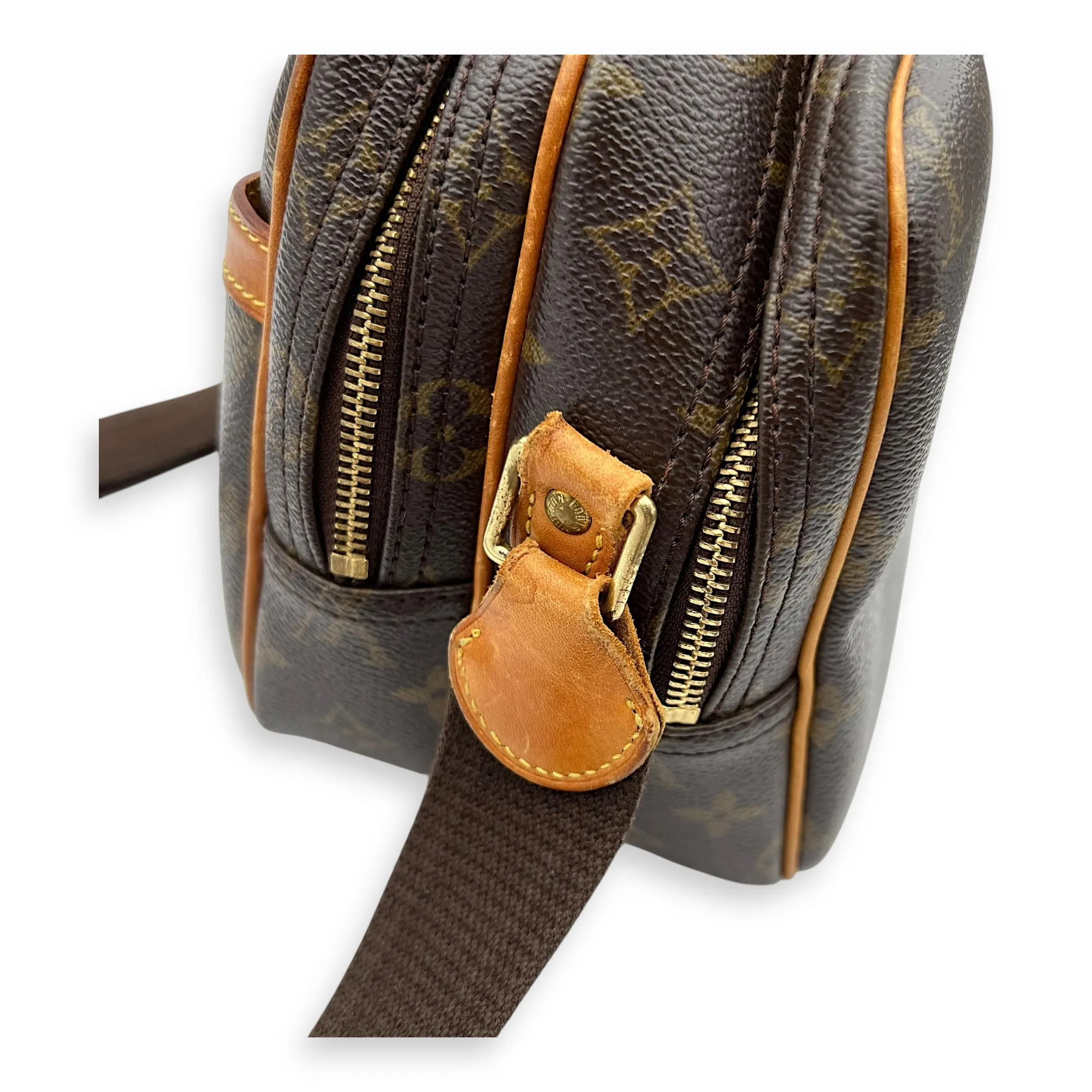 Reporter Brown Messenger in Monogram Coated Canvas, Gold hardware