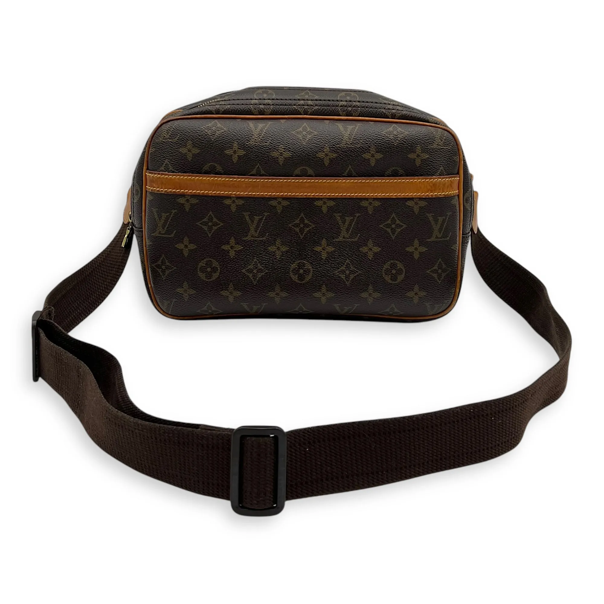 Reporter Brown Messenger in Monogram Coated Canvas, Gold hardware